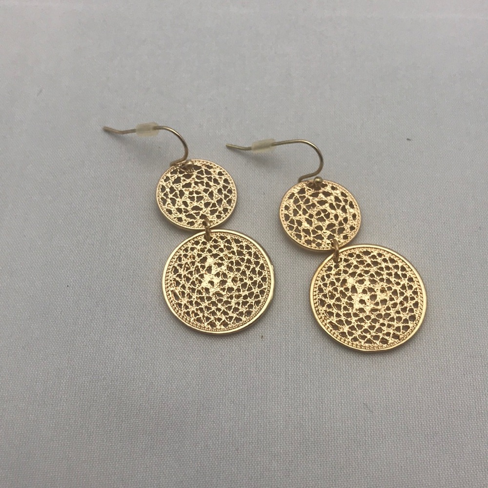 Gold metal earrings